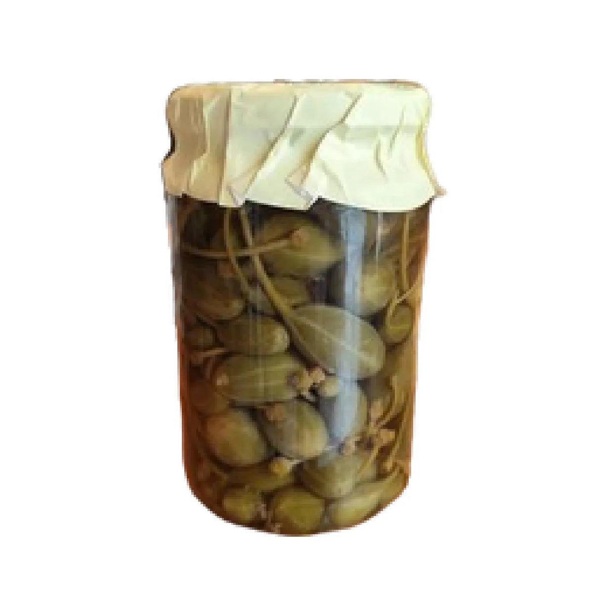 Large capers in vinegar, perfect for appetizers and smoked salmon.