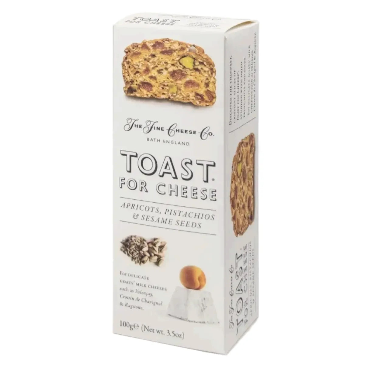 Light and crispy Toast' crackers, made with 55% fruits, nuts, and seeds. Perfect with goat cheeses like Valençay to elevate your appetizers.