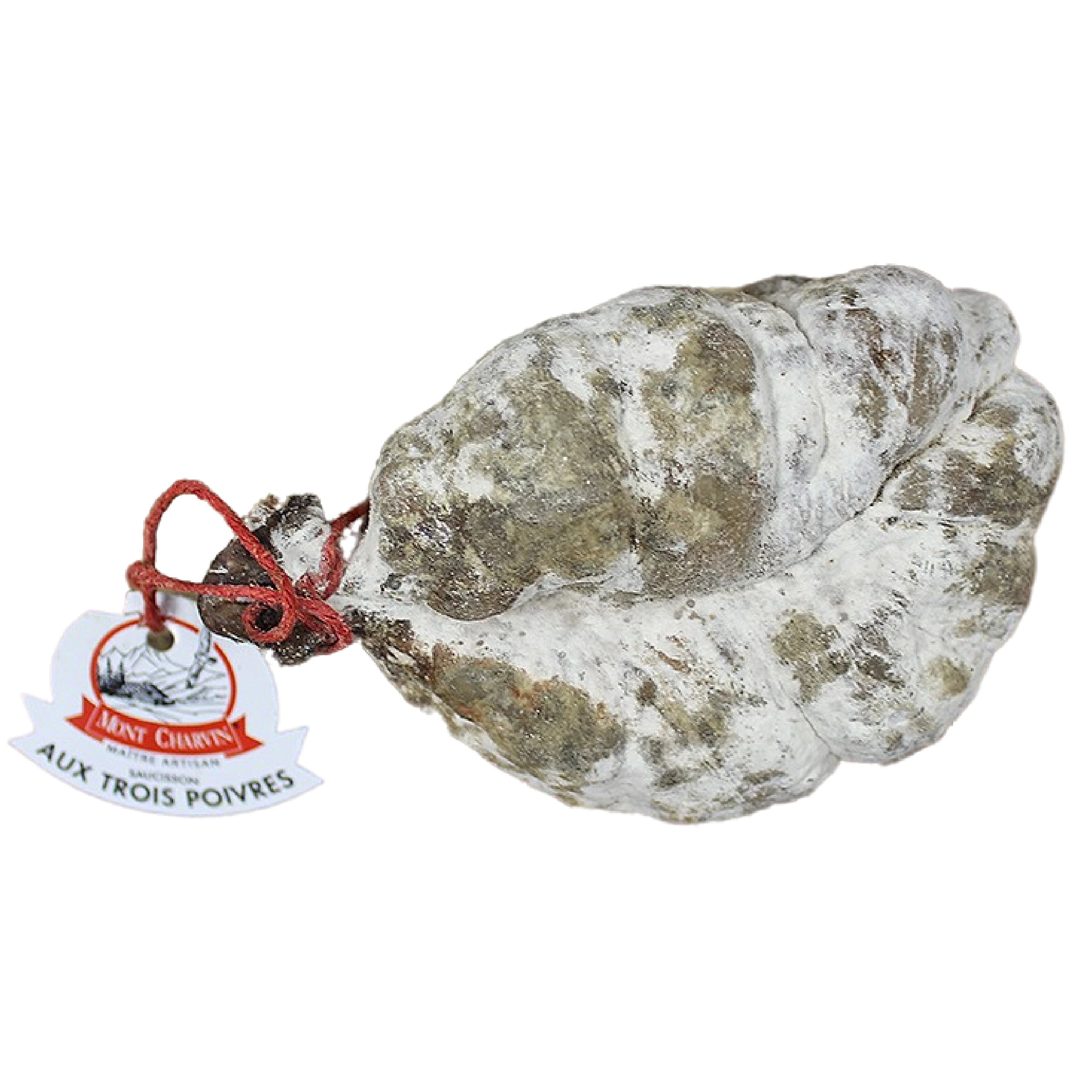 Discover the 3 Pepper Sausage, an artisanal delight from Haute-Savoie, free from additives and lactose. Made with high-quality French pork, perfect for your gourmet appetizers.