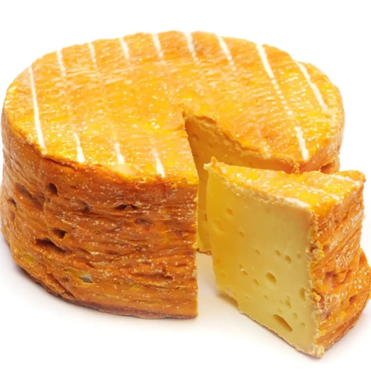 Livarot AOP cheese from Normandy, known for its creamy texture and strong aroma. Ideal for cheese boards and pairs well with red wine or cider.