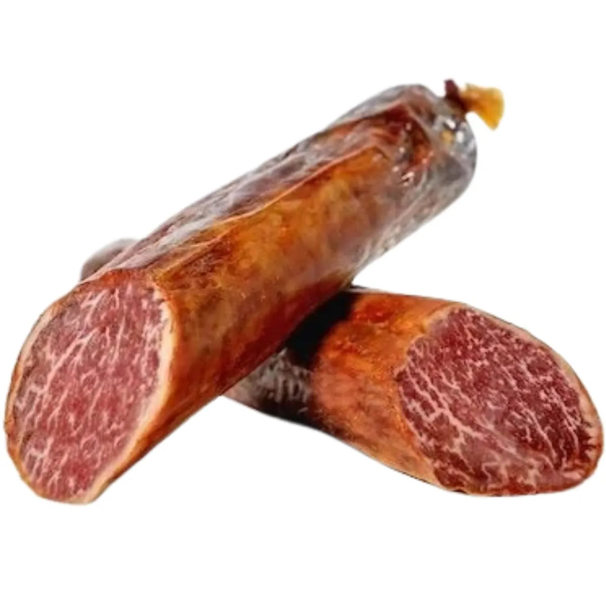 Sliced Lomo de Bellota 100% Ibérico Premium – 500g – Dehesas Reunidas. Cured Spanish pork loin with rich marbling and deep red color.