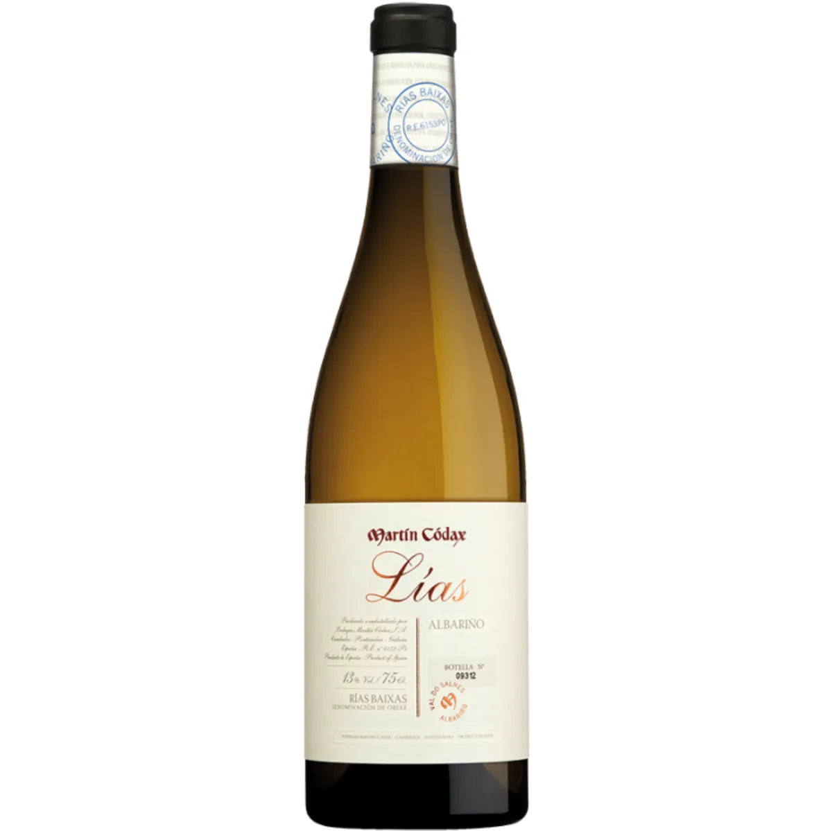 Bottle of Martin Codax Lías 2021 Albariño – Spanish white wine from Rías Baixas with citrus notes, creamy texture, and elegant minerality.