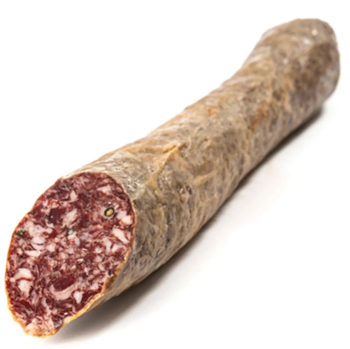 Artisanal 100% Ibérico Bellota dry-cured saucisson ≈580g by Buisson – premium Spanish charcuterie made from acorn-fed free-range Ibérico pork