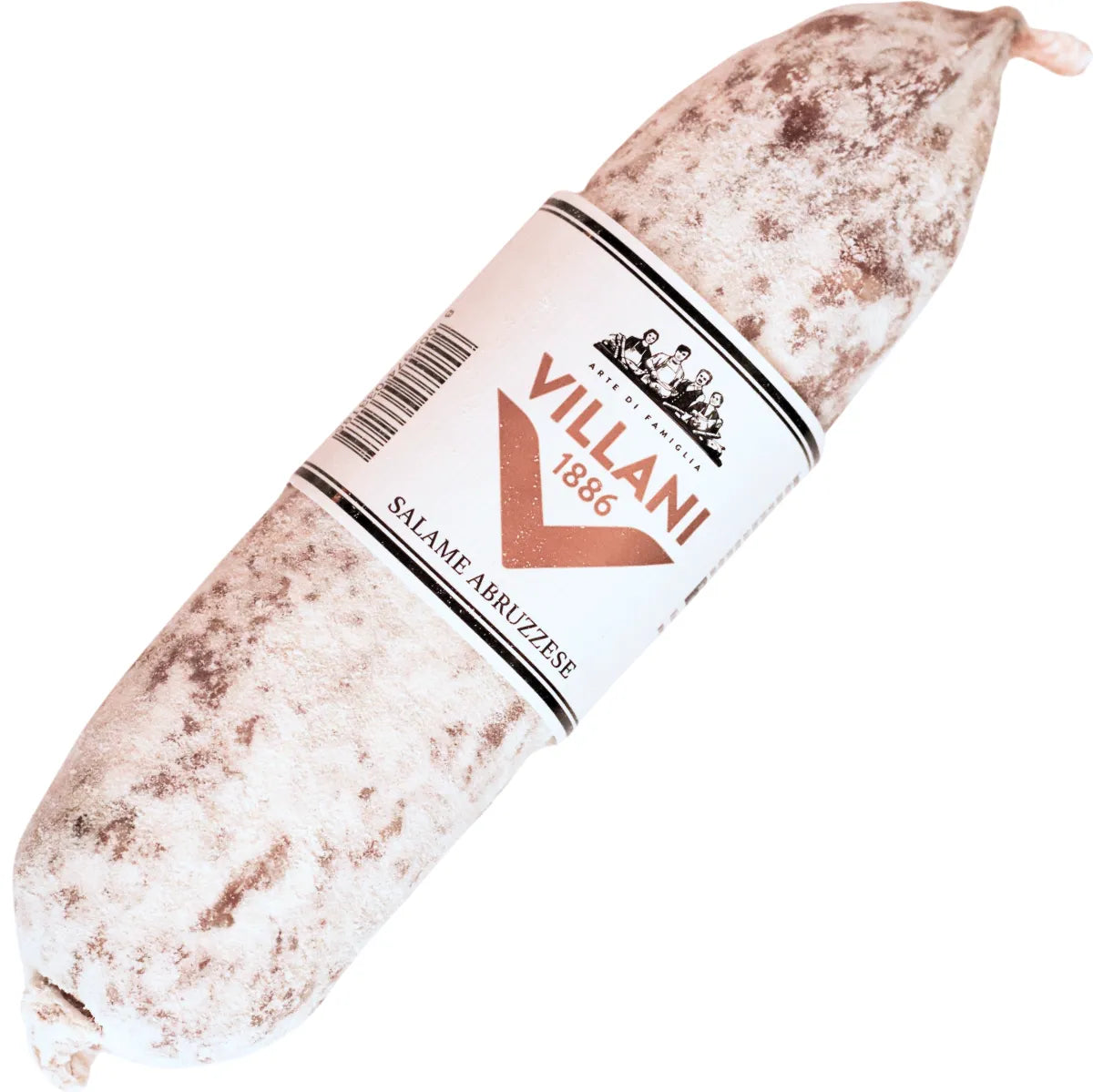 Abruzzese Saucisson 329g by Villani Salumi, dry-cured premium pork sausage with aromatic herbs, natural casing, and a firm yet tender texture.