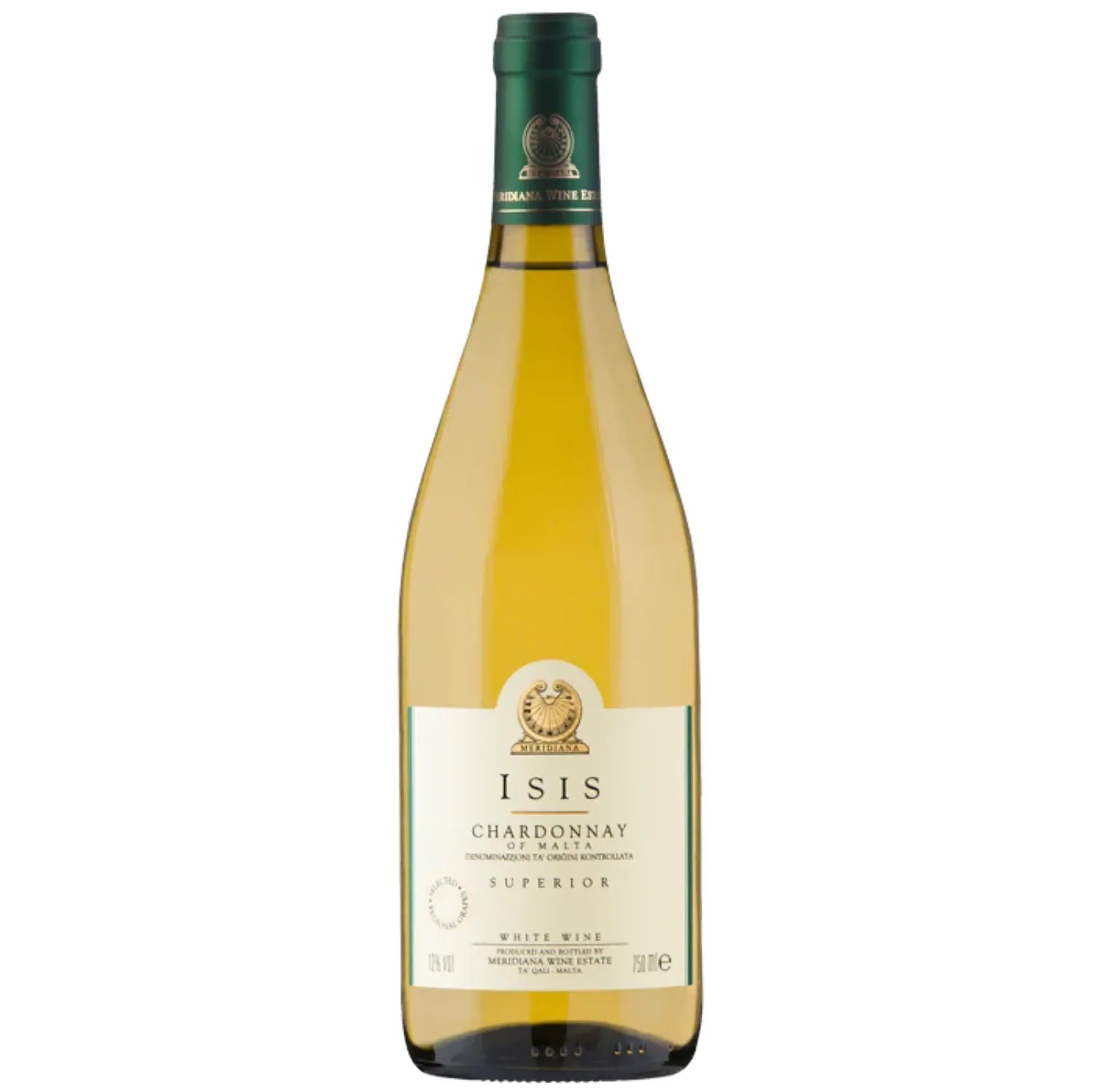 The Isis 2023 from Meridiana Wine Estate is a distinguished DOK Malta Superior Chardonnay, reflecting the winery's dedication to quality and tradition. This wine is presented in a 0.75L bottle and is named after the Phoenician goddess of sailors, whose vigilant eye still graces the prow of the Maltese fishing luzzu.