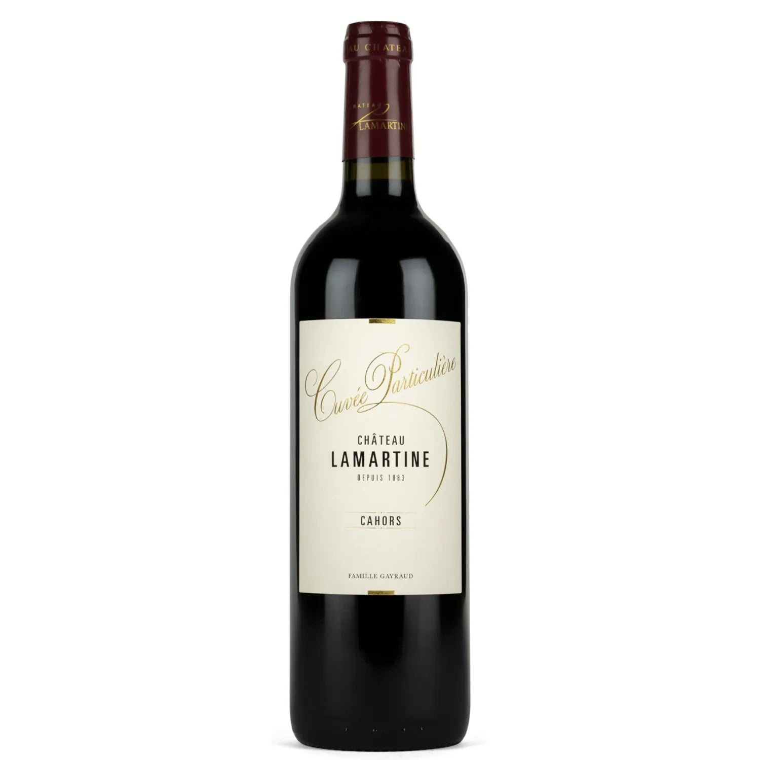 The "Cuvée Particulière" 2020 from Château Lamartine is a distinguished example of Cahors winemaking, encapsulated in a convenient 0.375L bottle. This vintage promises a deeply concentrated experience, with a dark garnet red color that hints at its intensity.