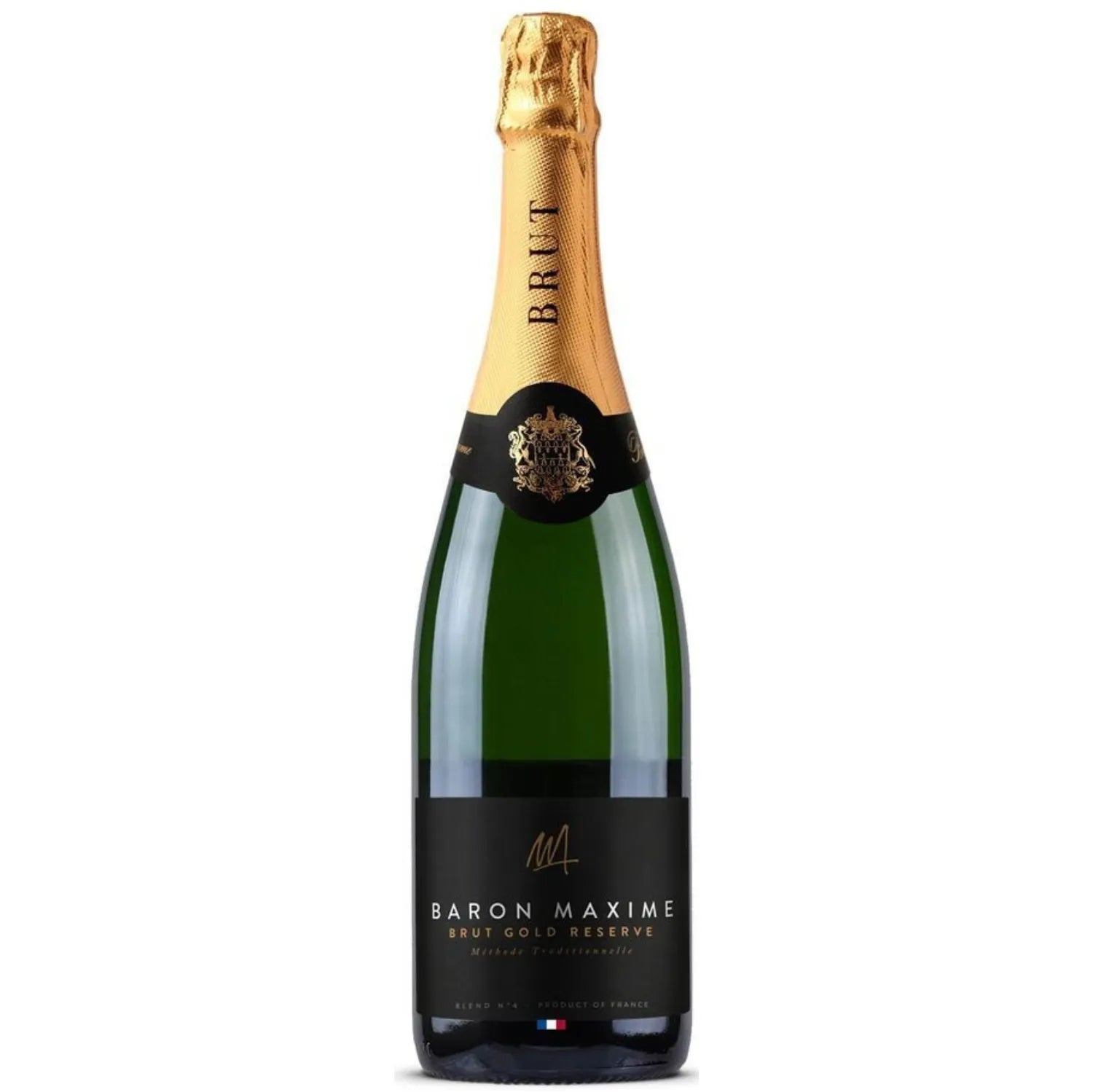 A bottle of Baron Maxime Blanquette de Limoux 2021, a refined sparkling wine with delicate aromas of acacia flowers and peaches, a creamy palate, and fine, persistent bubbles. This wine is a perfect example of the elegance and complexity that the Languedoc Roussillon region can produce.