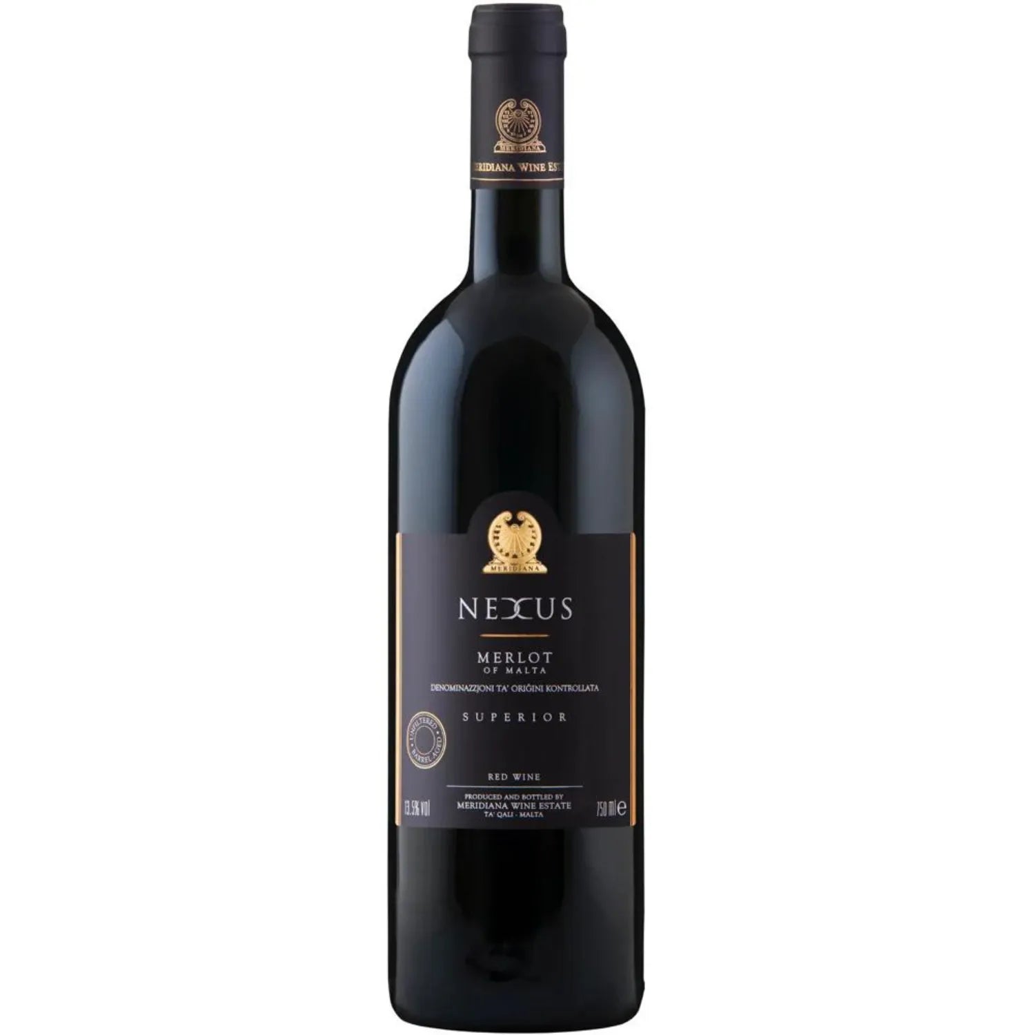 The Nexus 2021 from Meridiana Wine Estate is a premium Merlot that exemplifies the quality and character of Maltese wines. Presented in a standard 0.75L bottle, this wine is produced exclusively from estate-grown Merlot grapes, ensuring a unique expression of the terroir.