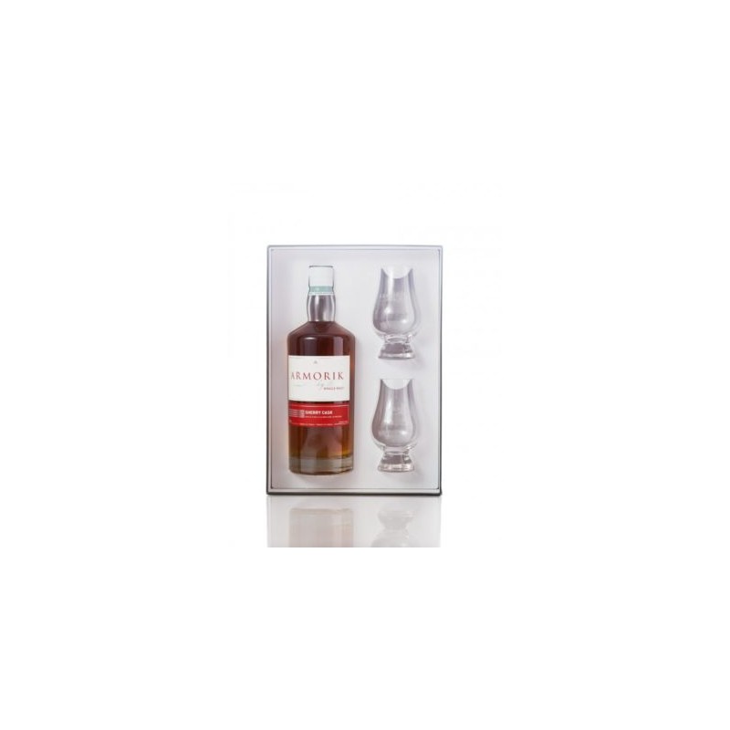 Box Armorik sherry cask + 2 glasses