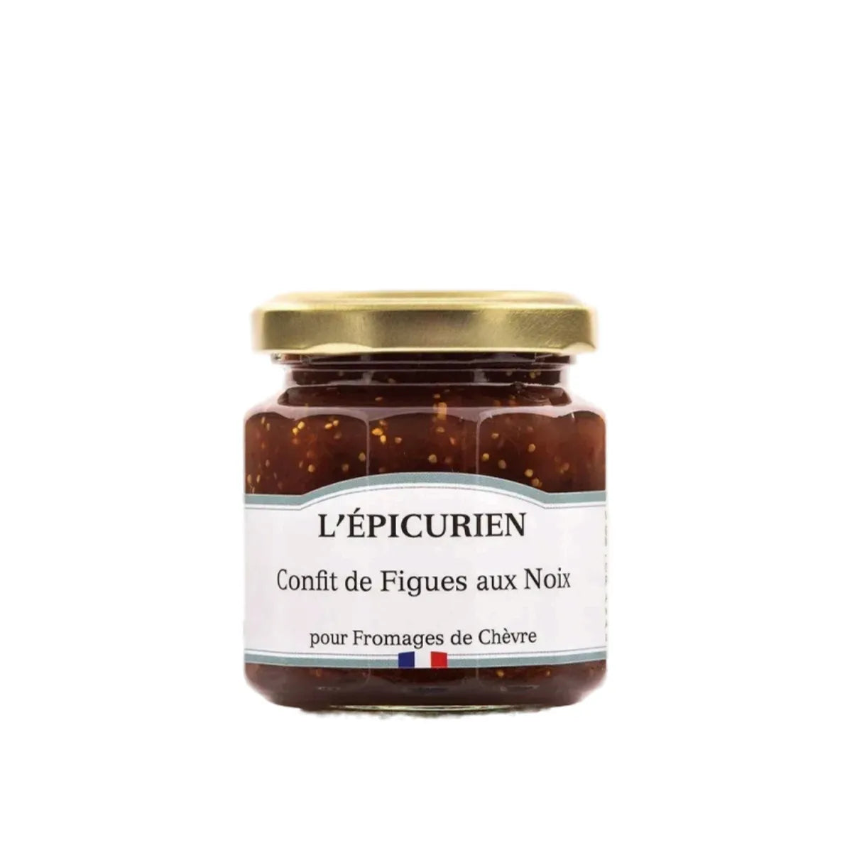 Fig and walnut confit, with a fresh and semi-dry texture, ideal with goat cheese and perfect for appetizers.