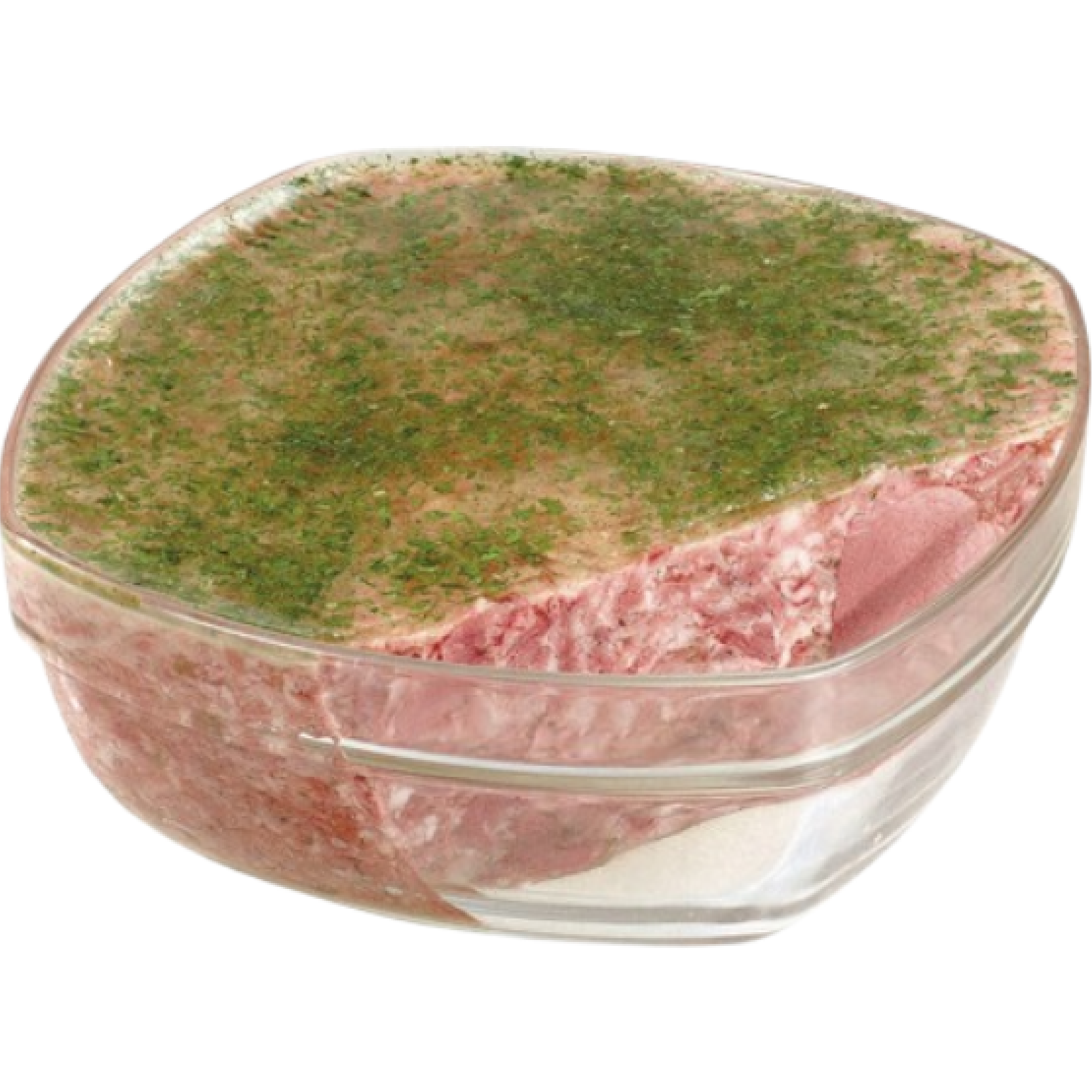 Parsley Pâté Cheese (Pâté de Tête) sliced French charcuterie specialty with pork and parsley, ideal for gourmet boards and appetizers.