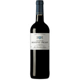 A bottle of Château Hostens-Picant 2019, a distinguished Bordeaux wine known for its blend of Merlot and Cabernet Franc, featuring rich flavors of red and black fruits, spices, and oak, produced with sustainable practices.