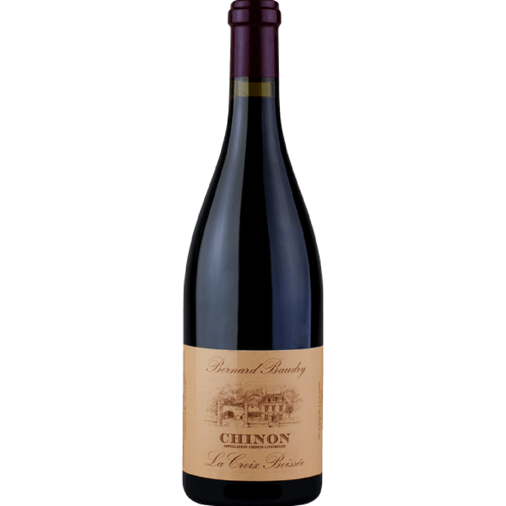 Bottle of Chinon “La Croix Boissée” by Bernard Baudry – a rich and elegant Loire Valley red wine made from 100% Cabernet Franc.