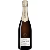 Bottle of Champagne Le Noble Intense Extra Brut V.20 with elegant golden hue and refined label, showcasing French craftsmanship and sophistication.