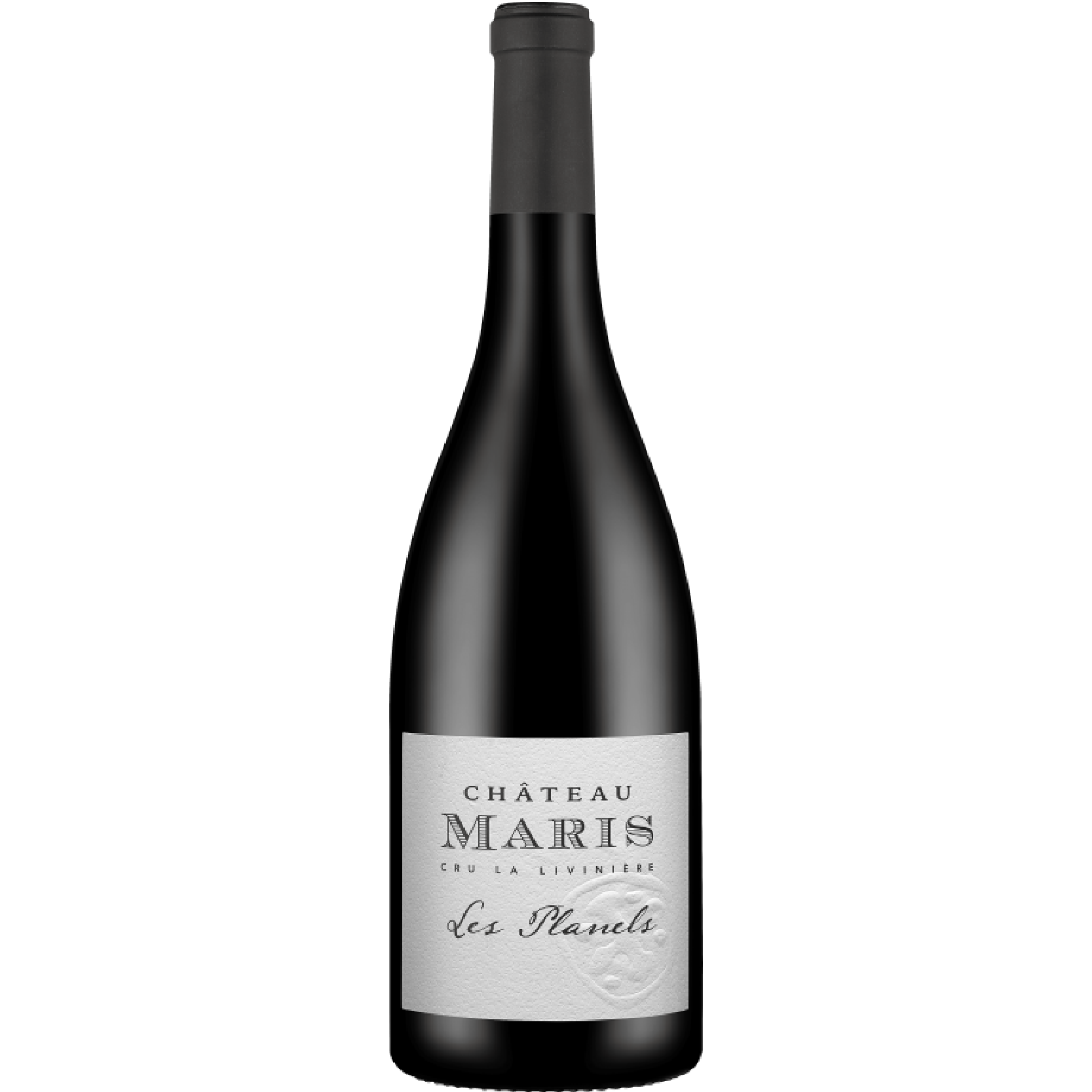 Château Maris “Les Planels” – AOC Minervois La Livinière, elegant red with dark fruit, spice, and subtle minerality, perfect for charcuterie or roasted meats.
