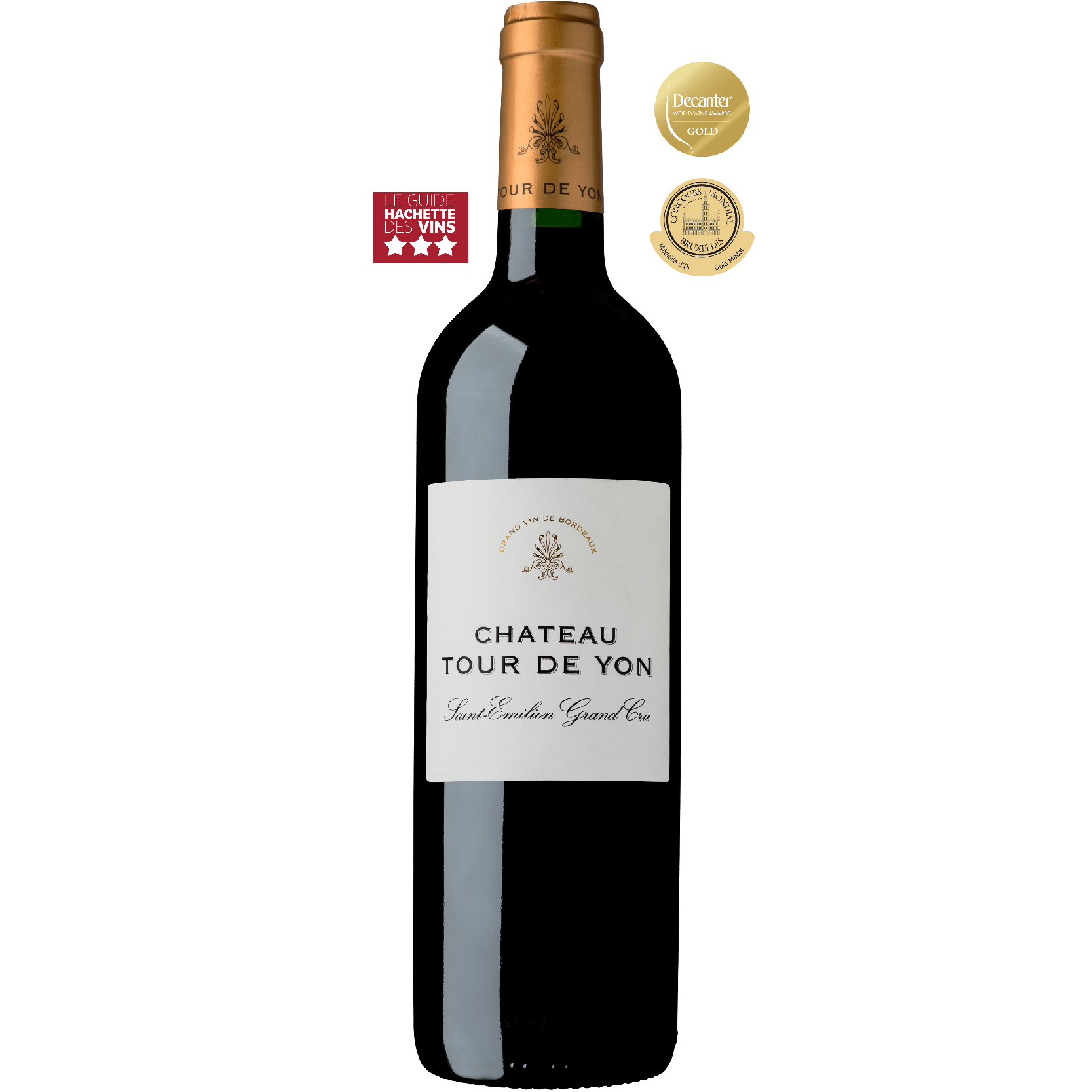 Bouteille de Château Tour de Yon 2020 – Saint-Émilion Grand Cru, vin élégant à base de Merlot et Cabernet Franc, raffiné, fruité et harmonieux.