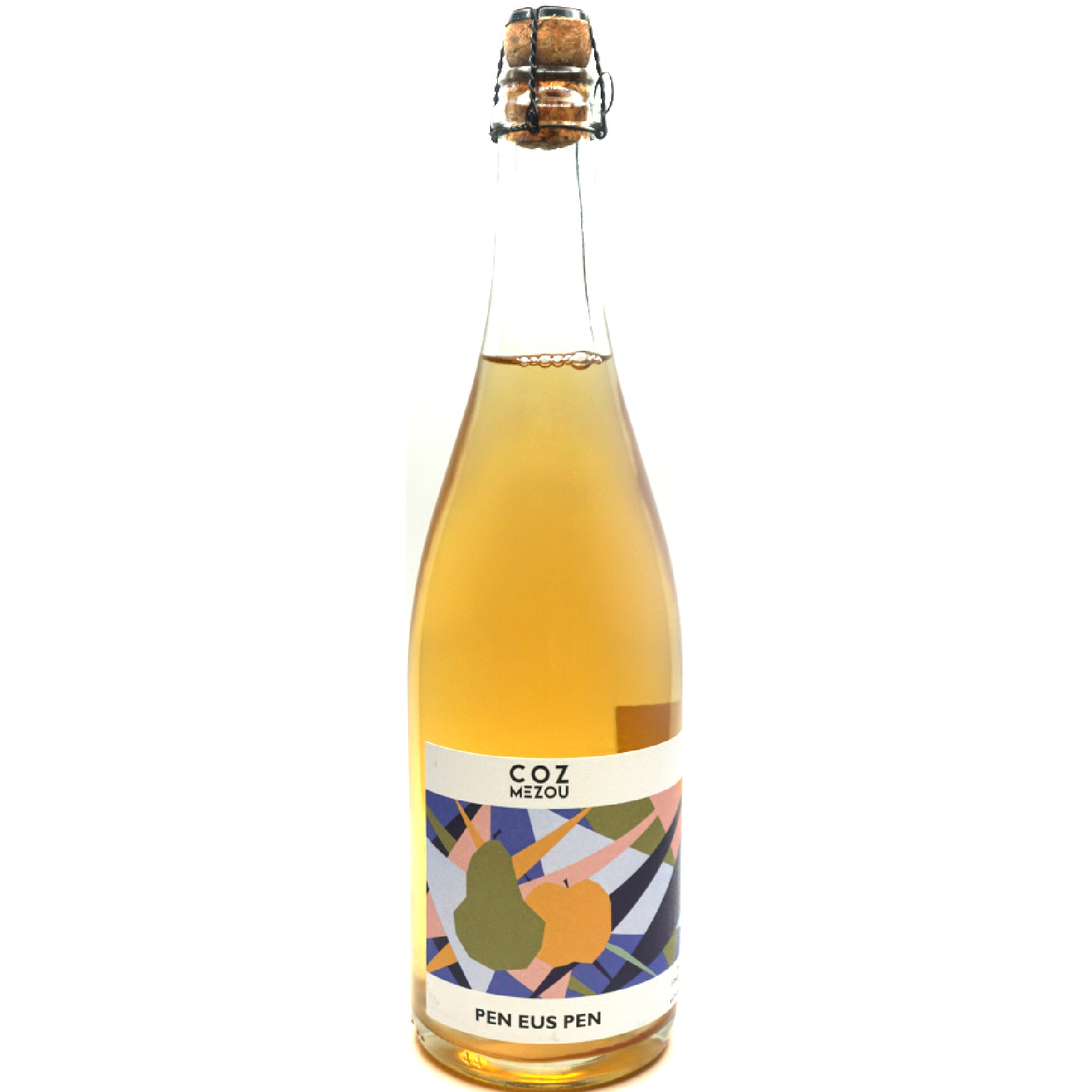 Pen Eus Pen artisanal Breton cider by Cidrerie de Cozmezou, crafted from traditional cider apples with fresh orchard fruit aromas and natural effervescence.