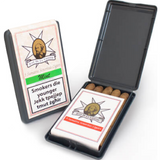 Pack of 5 Jean De La Valette Sumatra Senorita cigars, small premium cigars with earthy tobacco notes and elegant packaging presentation.