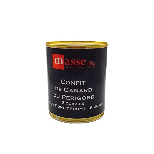 Périgord duck confit: crispy golden leg on rustic plate