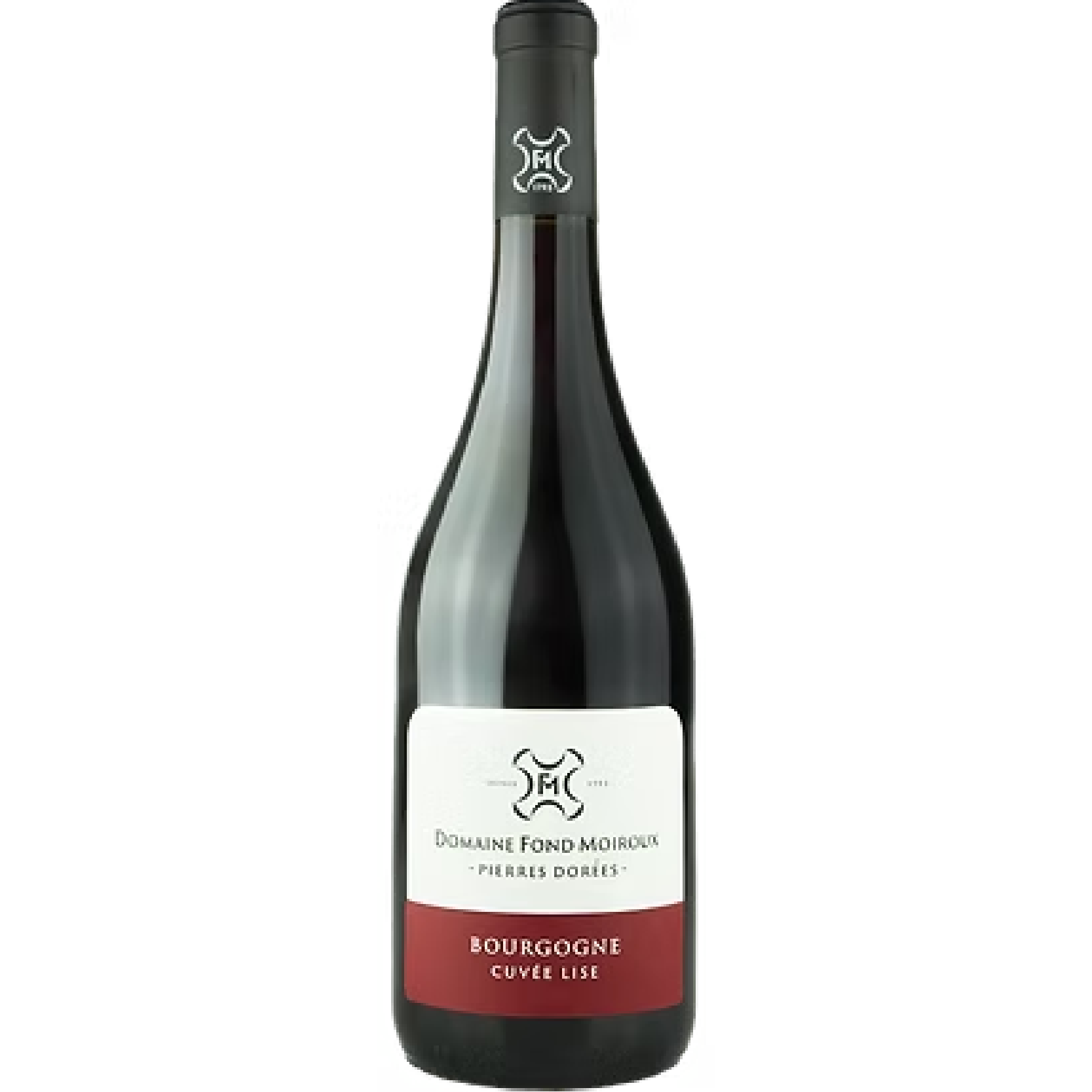 Bourgogne Rouge “Cuvée Lise” – Domaine Fond Moiroux: elegant red with fresh cherry and raspberry notes, silky tannins, and a smooth, balanced finish.