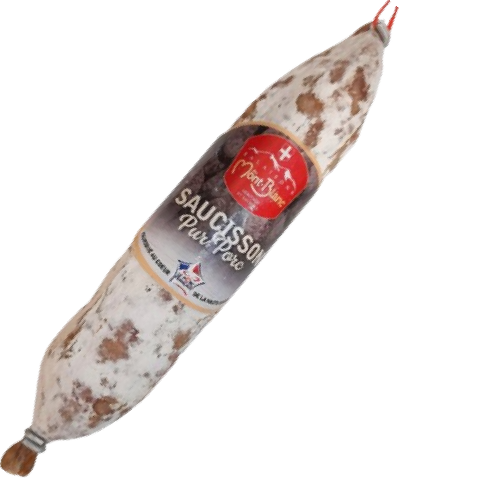 Mont Blanc dry cured pure pork sausage 200g, traditional French charcuterie ideal for aperitifs, cheese boards, and gourmet snacks.