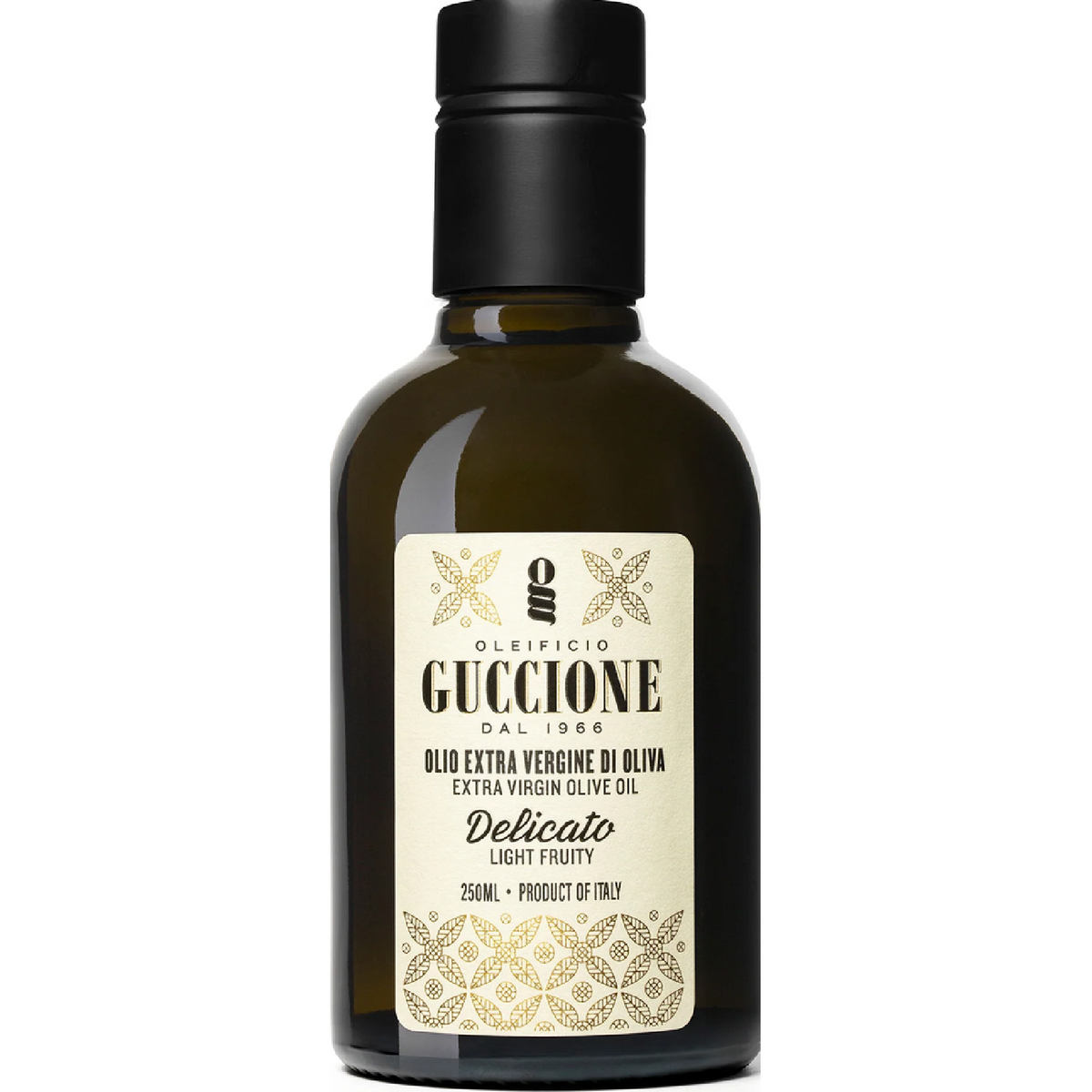 Guccione Delicato Extra Extra Virgin Olive Oil, 250ml, premium Sicilian olive oil with delicate aromas and a smooth, refined flavor.