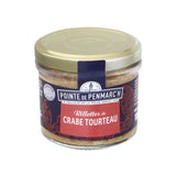 High-quality brown crab rillettes from Northeast Atlantic, featuring tender claw meat. Gourmet appetizer spread for country bread, best served chilled. Pair with Espelette pepper or lime juice for enhanced flavor. Perfect for seafood lovers and elegant entertaining.