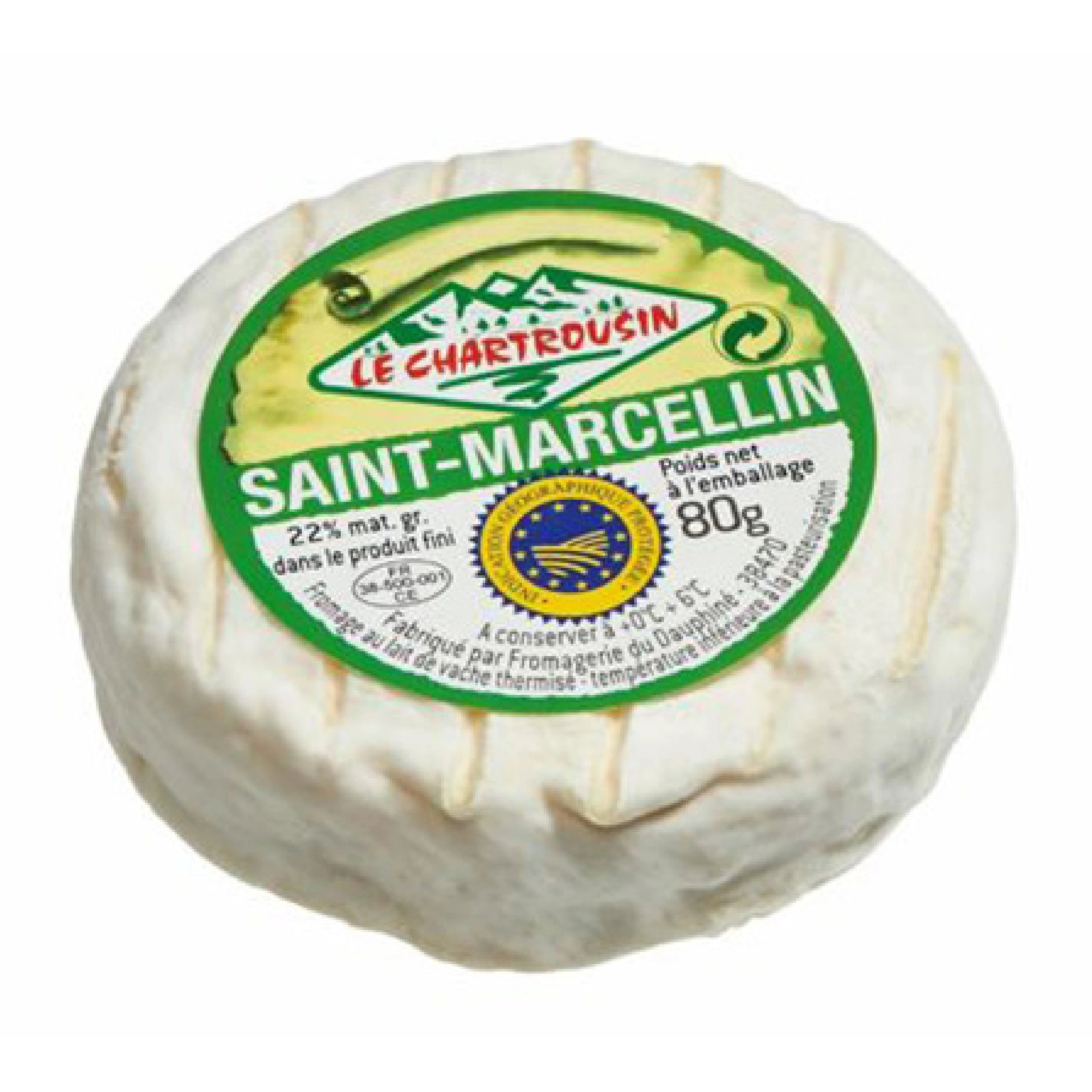 The Saint-Marcellin presents a visually appealing appearance, with its smooth, pale exterior and soft, pillowy form. As you bring it closer, the aroma wafts up, hinting at the indulgent flavors to come - a subtle sweetness mingled with a touch of earthiness.