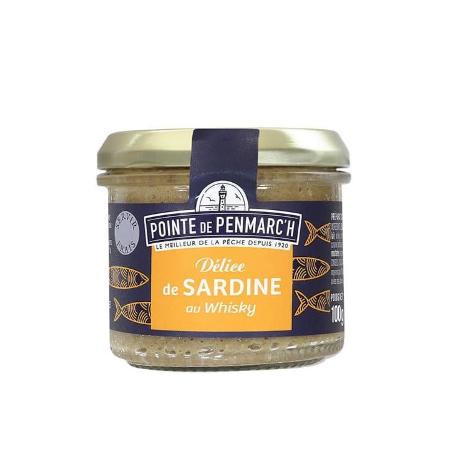 Image of Whisky Sardine Delight from La Pointe de Penmarc’h, showcasing a gourmet seafood spread made with sardine fillets, cream, onions, mustard, and a hint of whisky. Perfect for enhancing toast or appetizer verrines with a unique Breton flavor.
