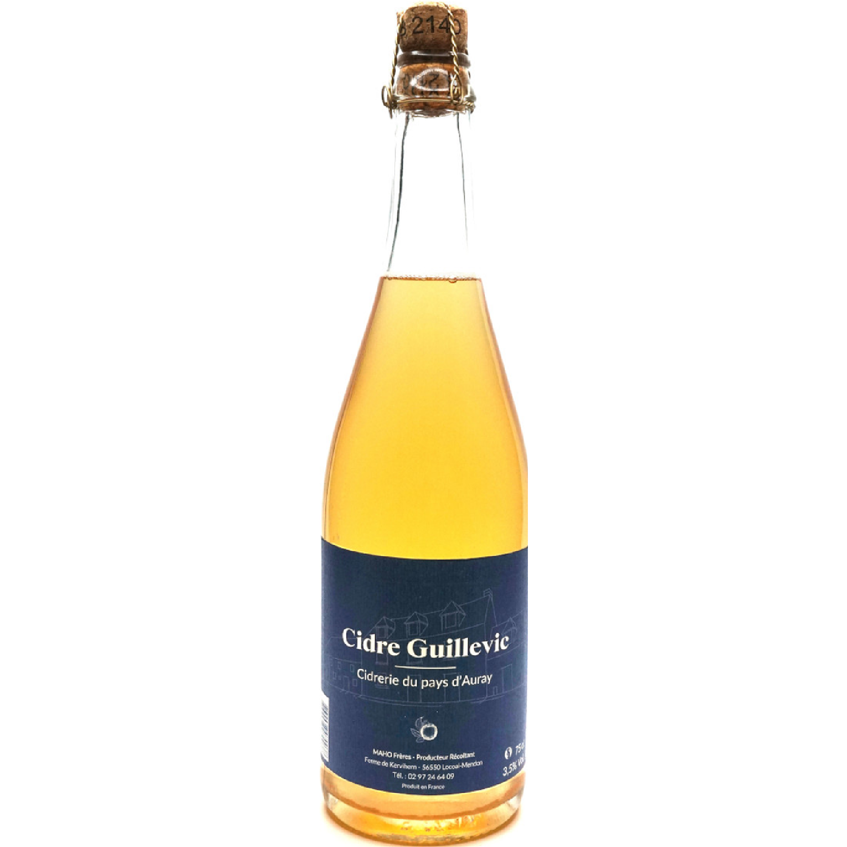 Guillevic Cider by Cidrerie du Pays d’Auray, premium Breton artisanal cider made from Guillevic apples with fresh green apple aromas and fine natural bubbles.