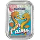 Collector's sardine tin ‘Je t'aime’ with octopus design. Limited edition, ideal as an original decoration or unique gift. Perfect for collectors or gourmets.