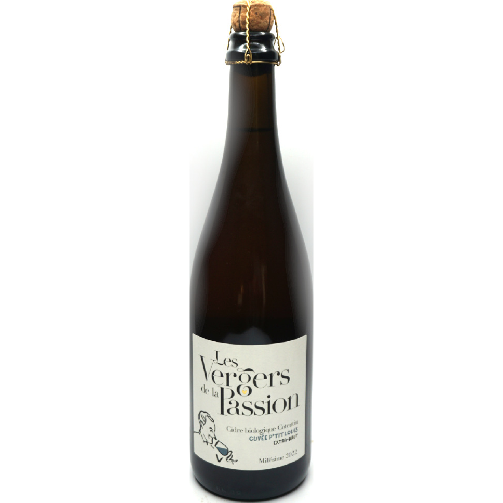 Brut Cotentin AOP cider by Les Vergers de la Passion, traditional Normandy cider with golden color, fresh apple aromas, and natural effervescence.