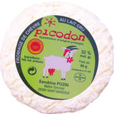Picodon AOP – Aged goat cheese from Drôme, France. Small, rustic, and full of flavor, with a natural rind and intense, nutty aroma