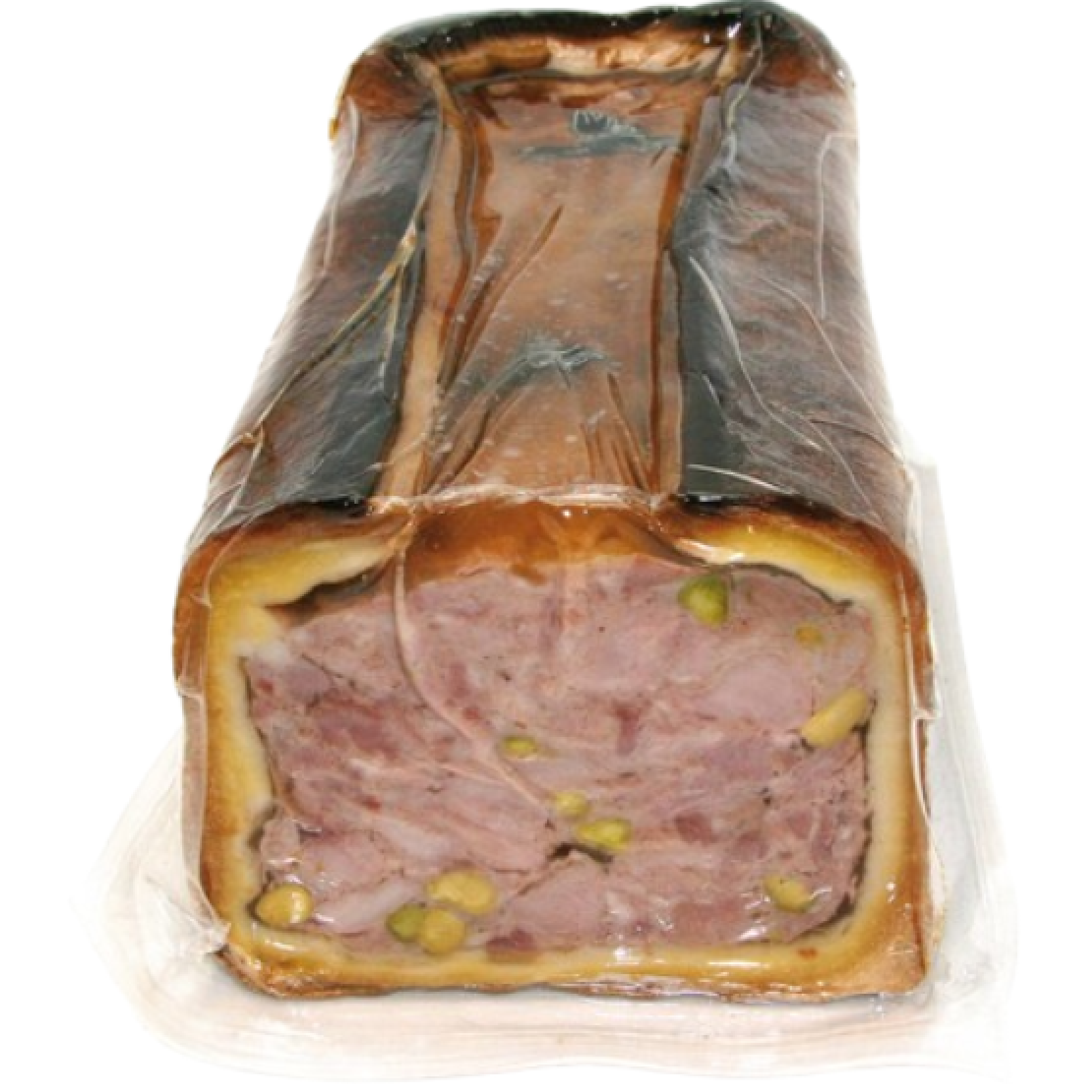 Pistachio Pâté en Croûte sliced French pâté in pastry crust with pistachios, ideal for charcuterie boards and gourmet entertaining.