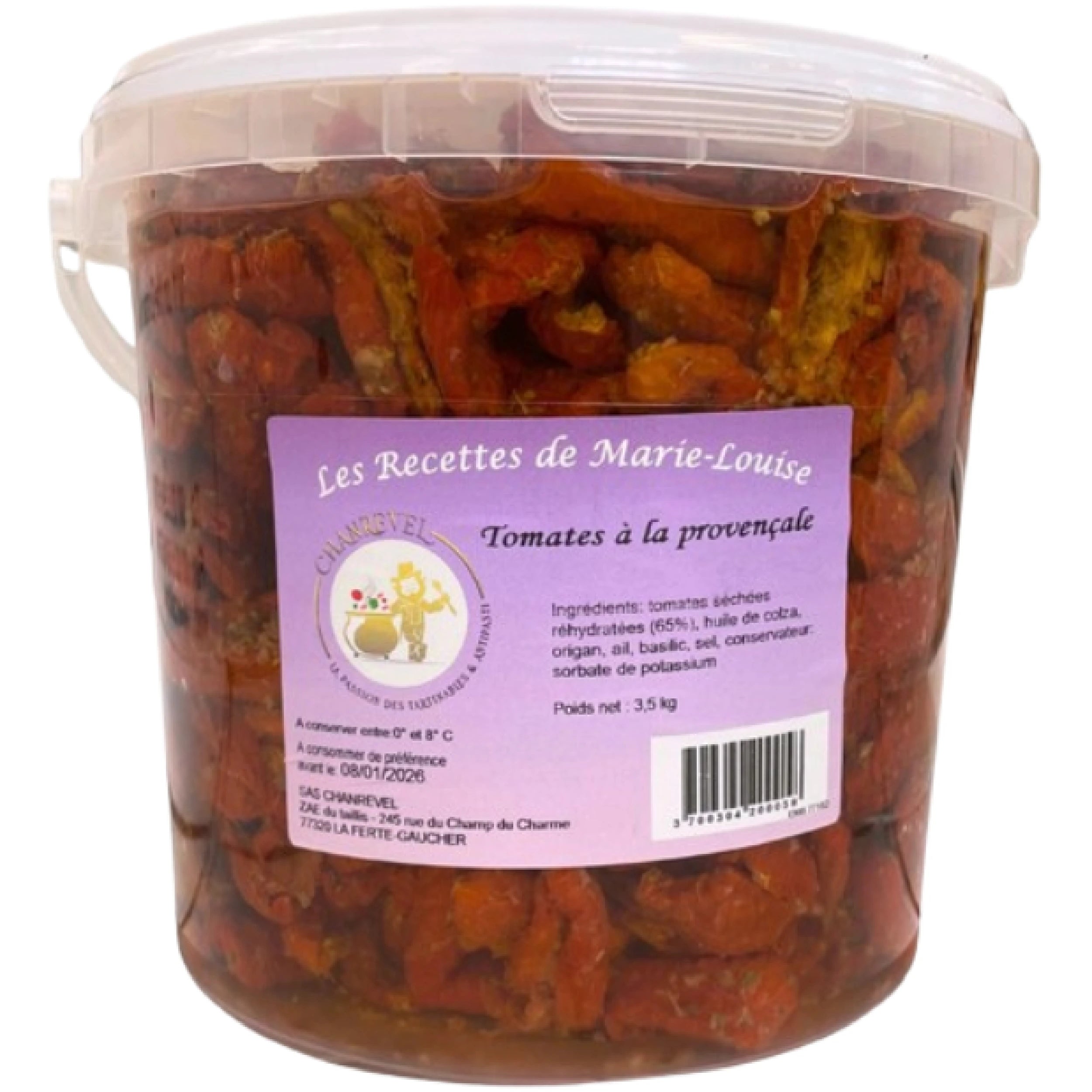 Provençal Tomatoes 3.5kg, Mediterranean-style seasoned tomatoes ideal for salads, pasta dishes, tapas, and gourmet recipes.