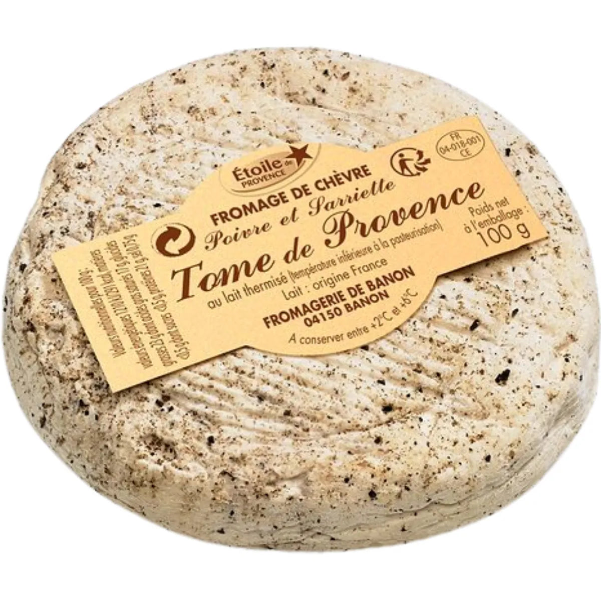 100g wedge of semi-soft Tome de Provence cheese with natural rind, made from cow's milk by Fromagerie de l'Étoile.