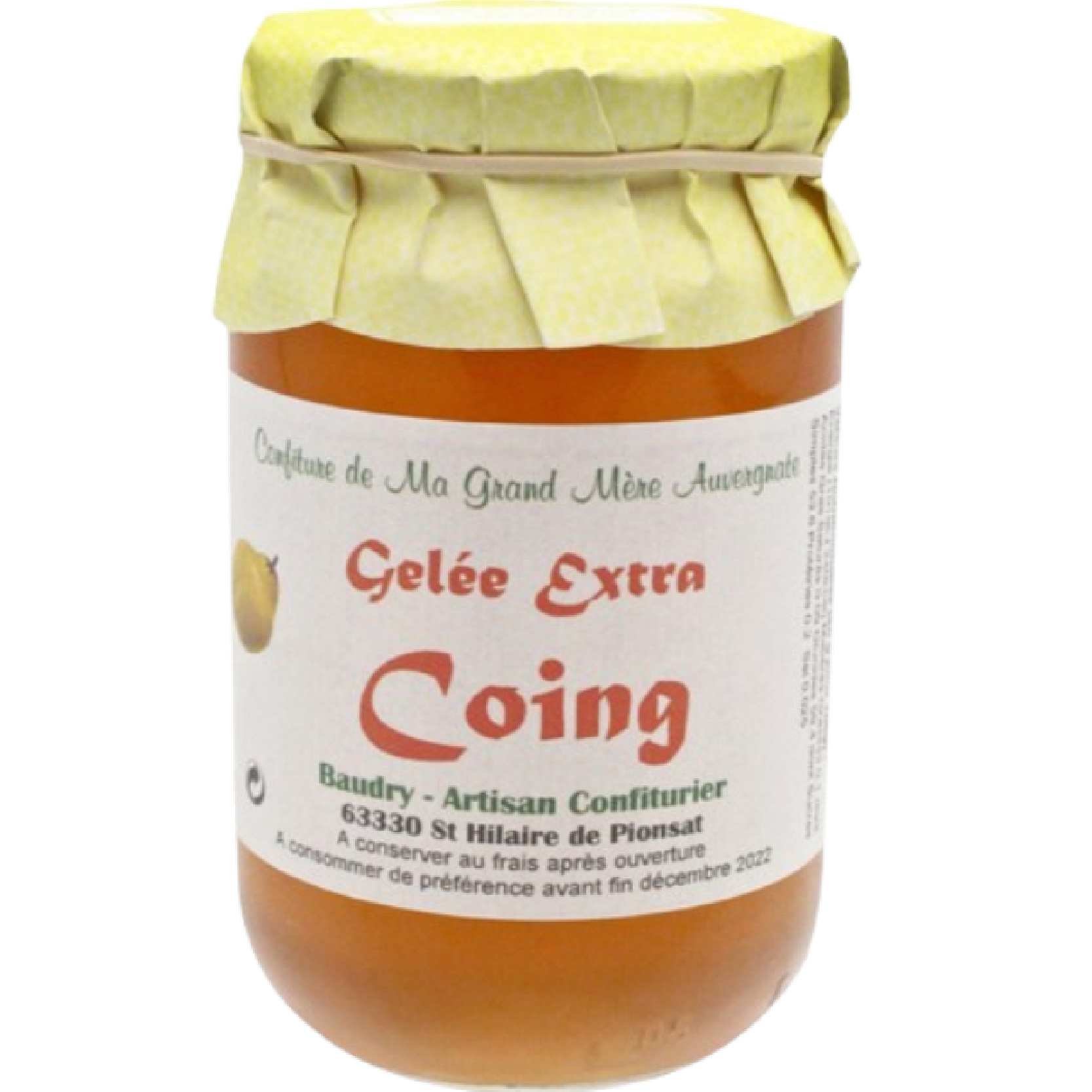 Quince Jelly Domaine de Baudry 370g: authentic French quince jelly with delicate fruity flavor, perfect for breakfast, cheese & desserts.