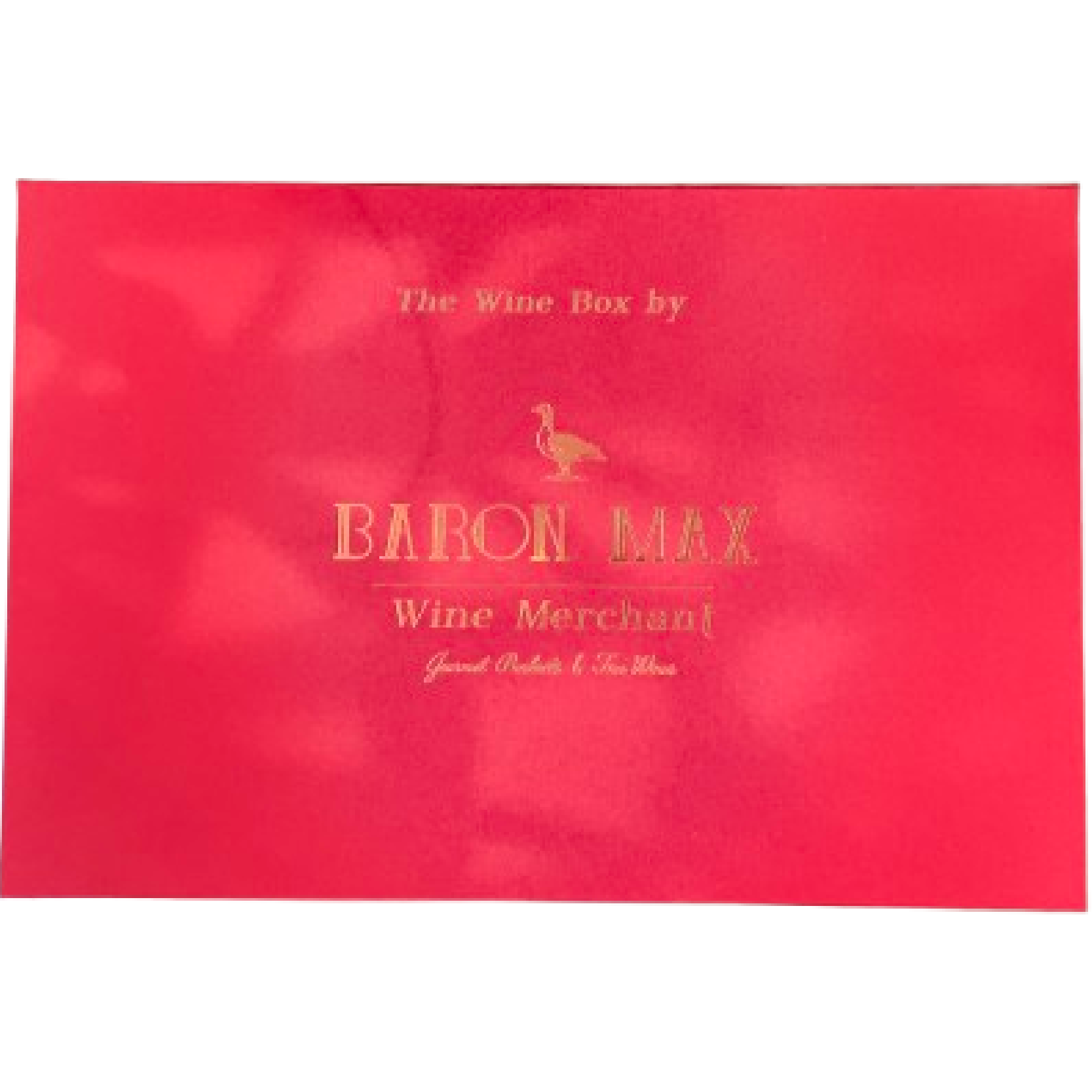 Red Baron Max Wines Merchant gift hamper, empty and open, designed to hold up to five bottles plus gourmet products like conserves and charcuterie