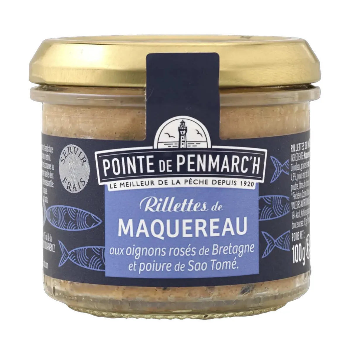 Mackerel Rillettes with Pink Onions from Brittany and São Tomé Pepper - Pointe de Penmarc'h, 100g.