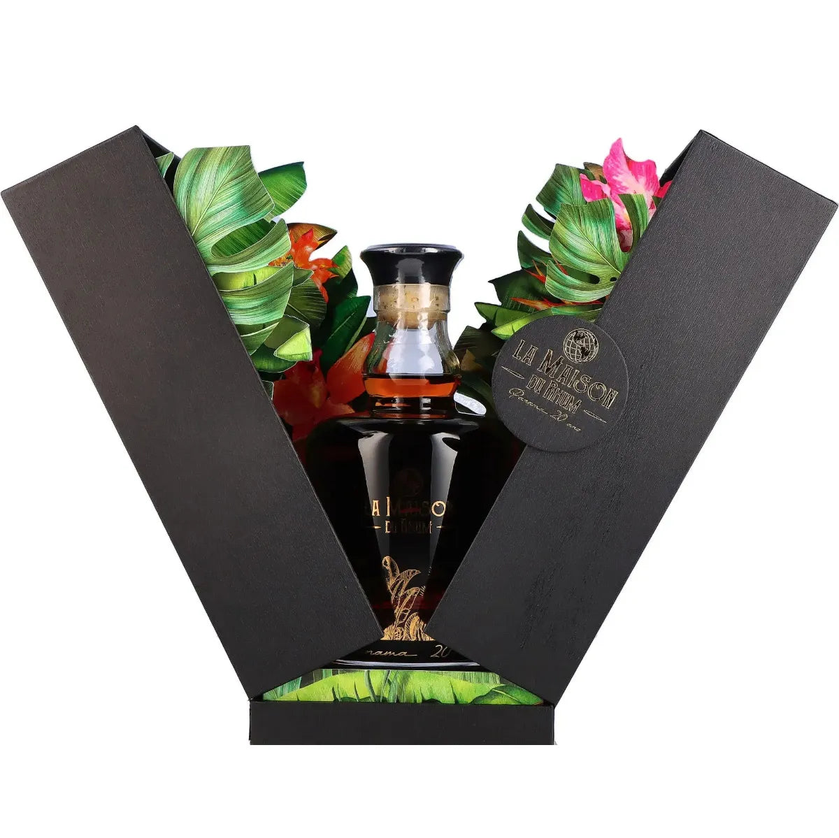 Bottle of La Maison du Rhum Panama 20 Year Old – premium aged rum with deep amber color, elegant label, and wooden box packaging.
