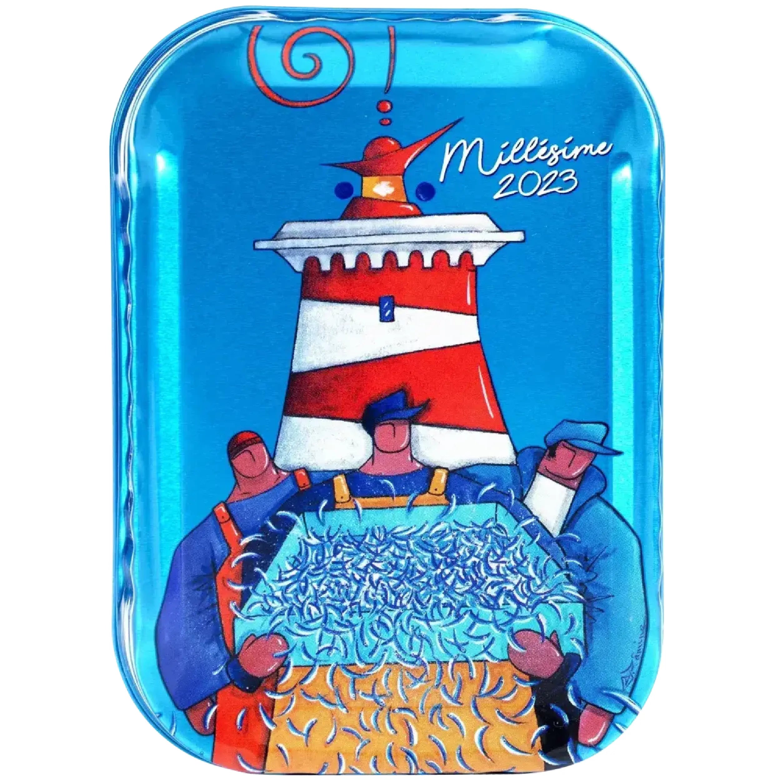 Sardines from Douarnenez, fished and prepared the old-fashioned way, preserved for 4 months in olive oil. Collector's box in collaboration with the artist Ramine, inspired by the maritime and port world.