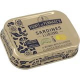 Old-fashioned Breton sardines with Royal Kombu confit, soy sauce, and yuzu in olive oil – tender texture and refined umami flavor.