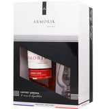 Armorik Sherry French Single Malt Whisky bottle displayed with its label visible, highlighting its rich amber color; the bottle stands against a neutral background, representing a premium organic whisky matured in Oloroso Sherry casks, crafted in Brittany from French barley and distilled in traditional pot stills.