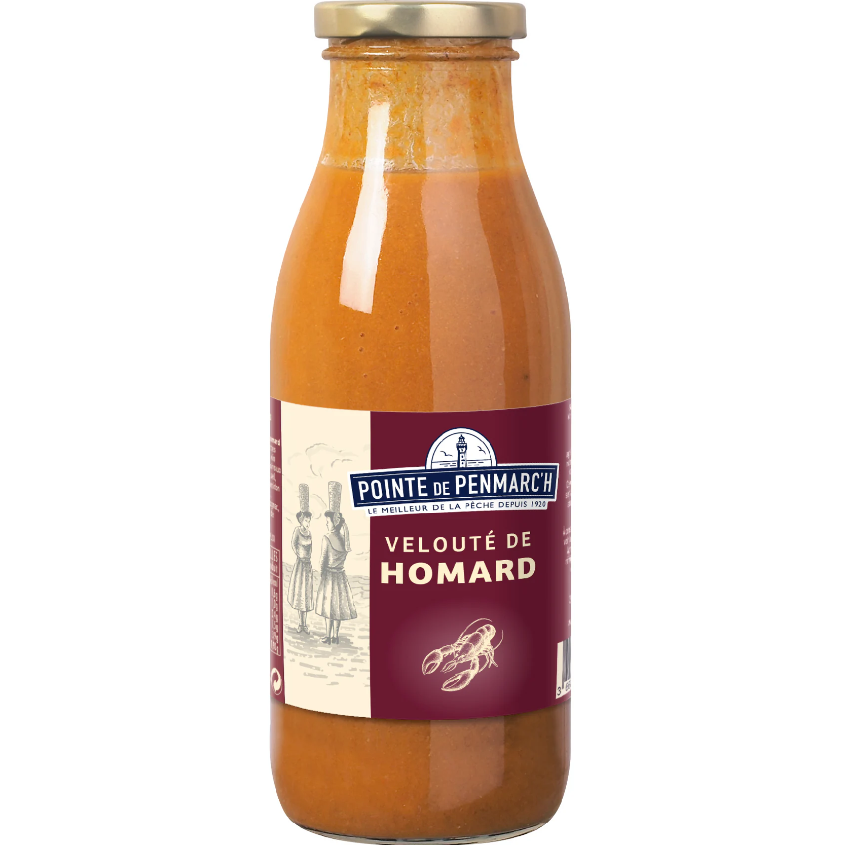 Taste the unique creaminess of this lobster velouté made with the utmost care by Pointe de Penmarc'h, using claws and similar to tinned lobster bisque. This hot soup is perfect for a light, full meal on a winter's evening.