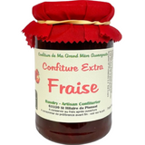 Jar of Strawberry Jam Domaine de Baudry 370g, authentic French strawberry preserve with smooth texture and rich fruity flavor.