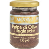 Taggiasca Olive Pulp 130g, smooth Italian olive spread ideal for bread, pasta, charcuterie boards, and Mediterranean cuisine.