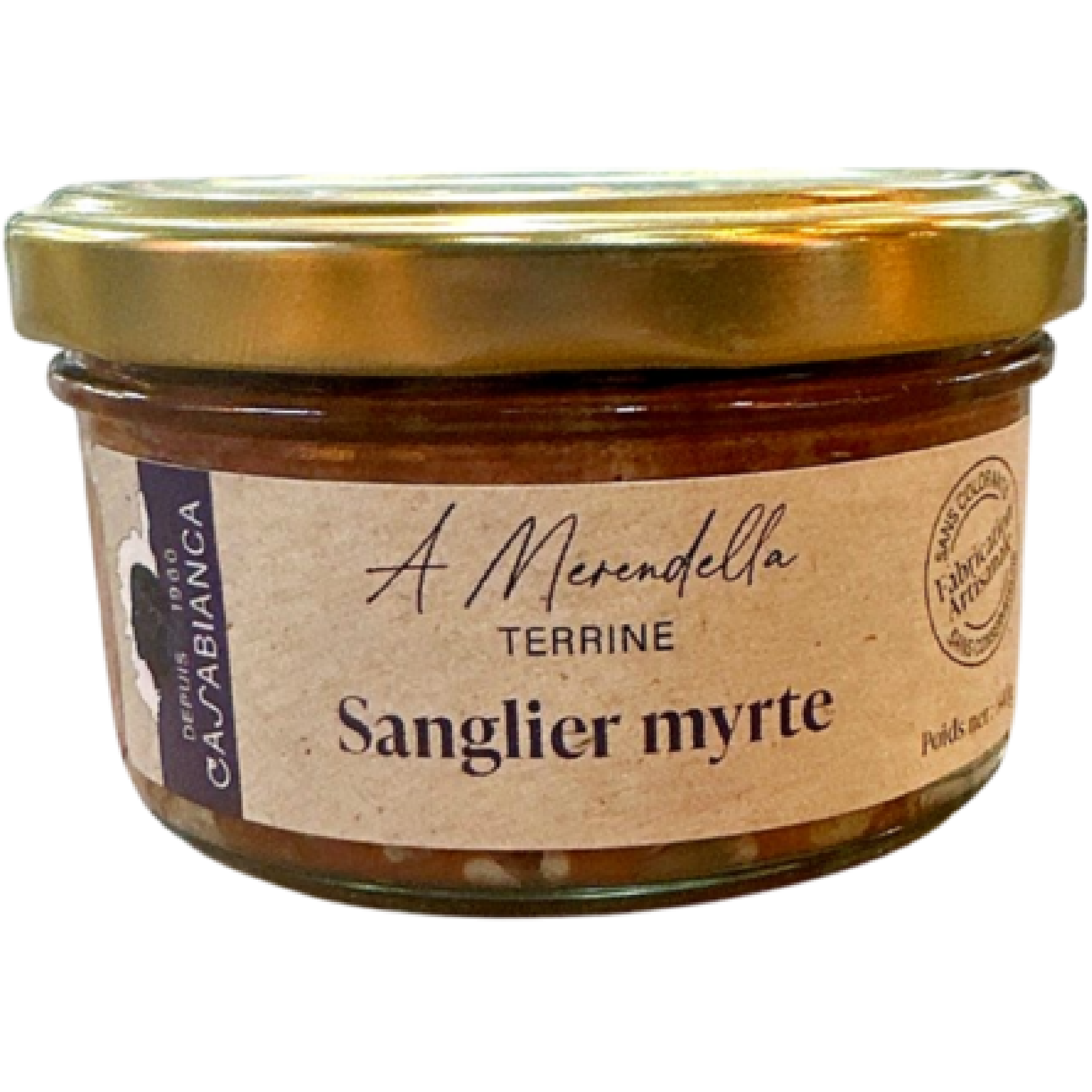 Wild Boar Terrine with Myrtle by Casabianca in 140g jar – artisanal Corsican recipe with rich, aromatic flavors
