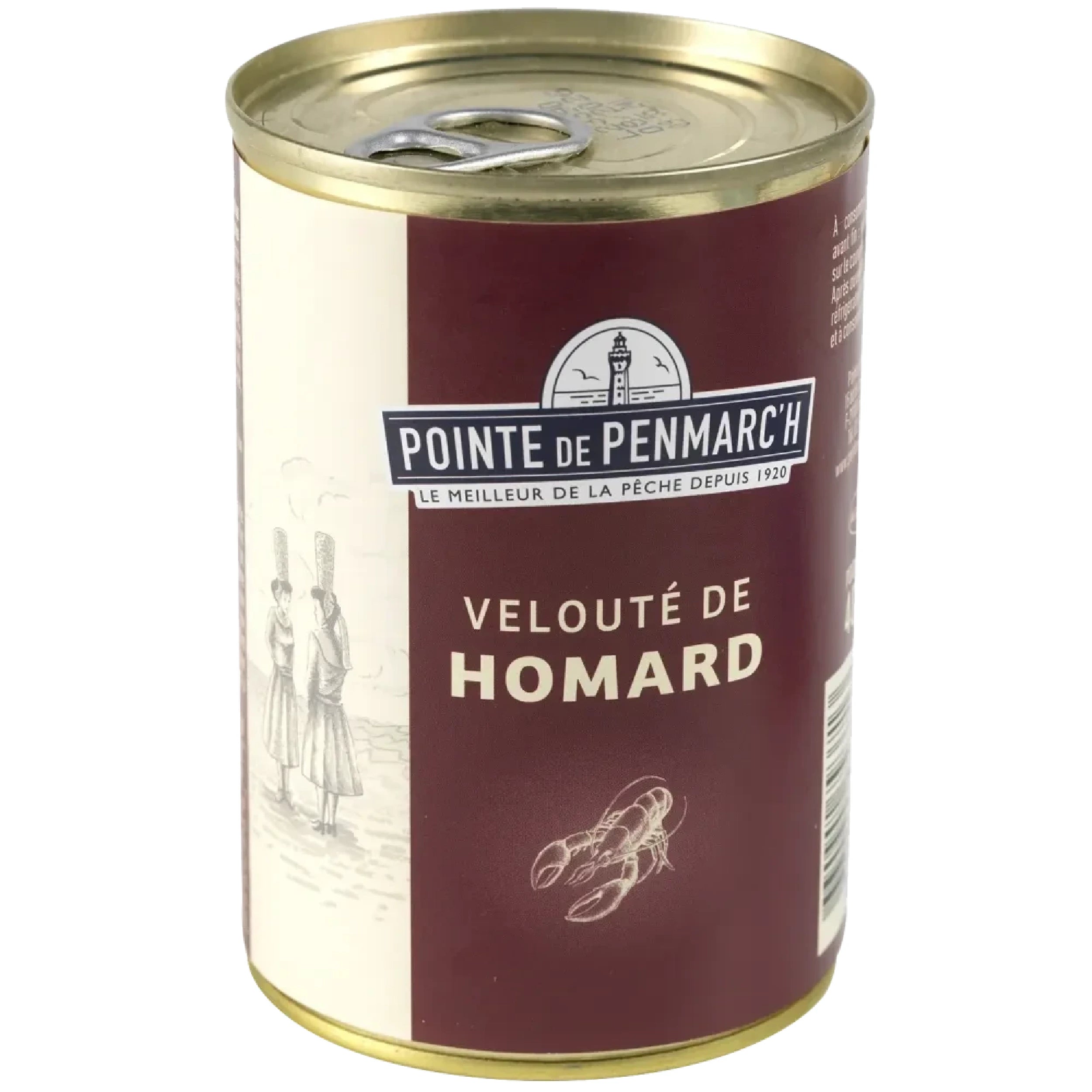 Taste the unique creaminess of this lobster velouté made with the utmost care by Pointe de Penmarc'h, using claws and similar to tinned lobster bisque. This hot soup is perfect for a light, full meal on a winter's evening.