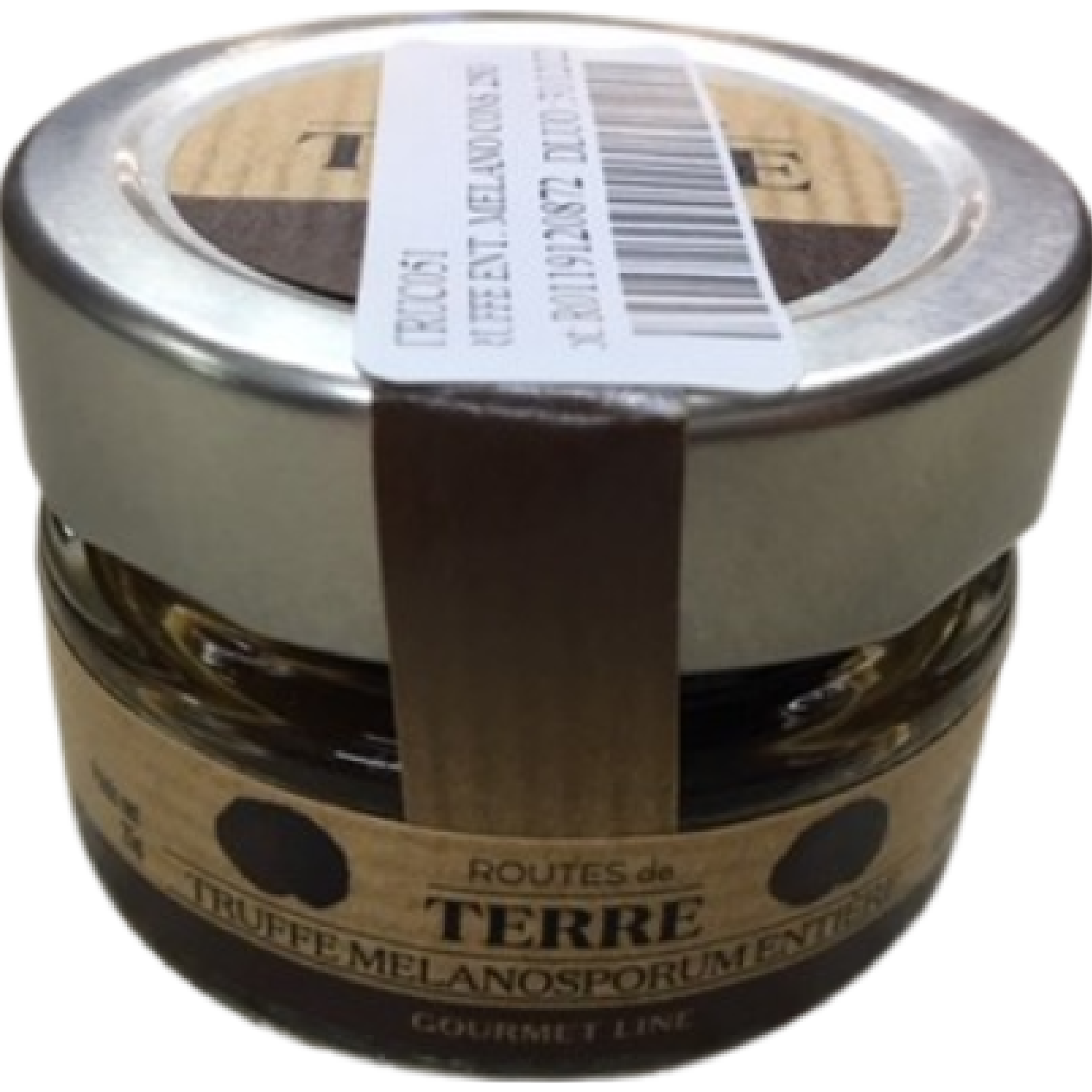 Whole Melanosporum truffles 12.5g – premium Périgord black truffles in a jar, ideal for gourmet cooking and enhancing pasta, sauces, and meats.