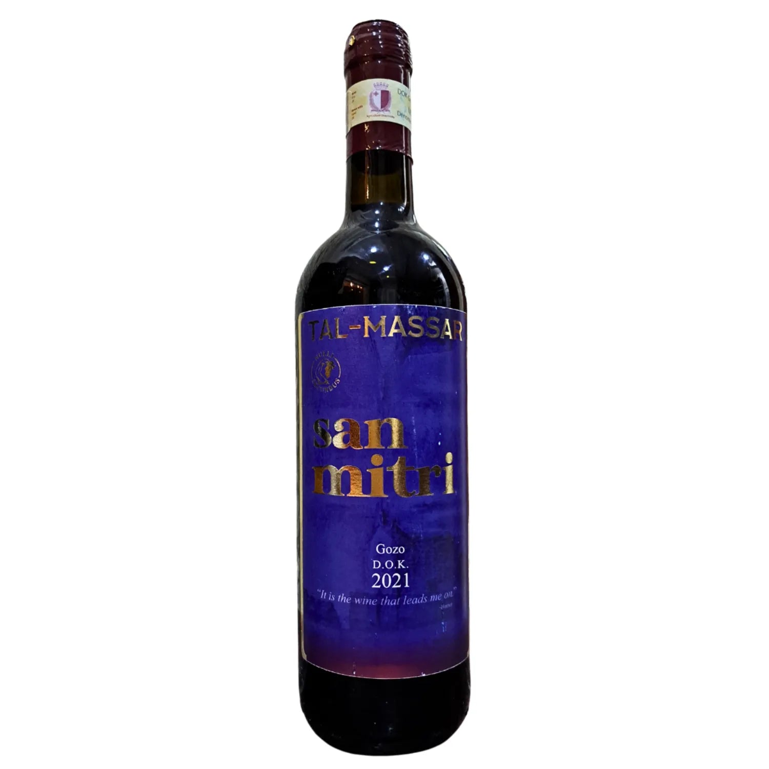 The San Mitri Red 2021 from Tal-Massar Winery is a distinguished Sangiovese wine that reflects the rich viticultural heritage of Gozo. Presented in a 0.75L bottle, this wine is crafted from carefully selected Sangiovese grapes grown in terraced lime calcareous soil, which ensures the best quality and a unique regional expression.